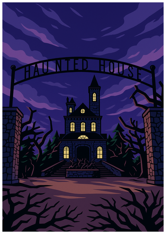 Haunted House - Vector Artwork Poster A3